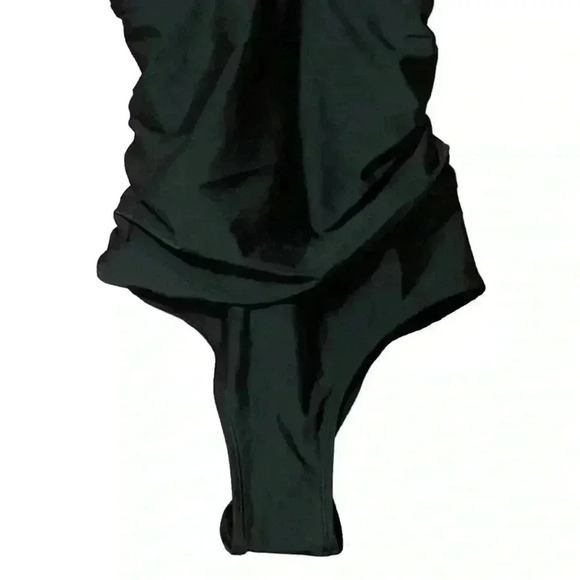 Eddie Bauer L Black Swimsuit One Piece Shaping Ruched Criss Cross Back NWT - Picture 6 of 8